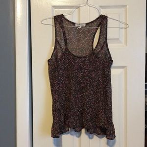 Black Poppy Shear Floral Tank